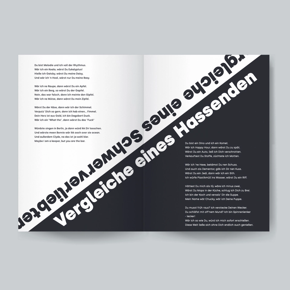 Two poems inside of Granitäre Sonnenblümchen