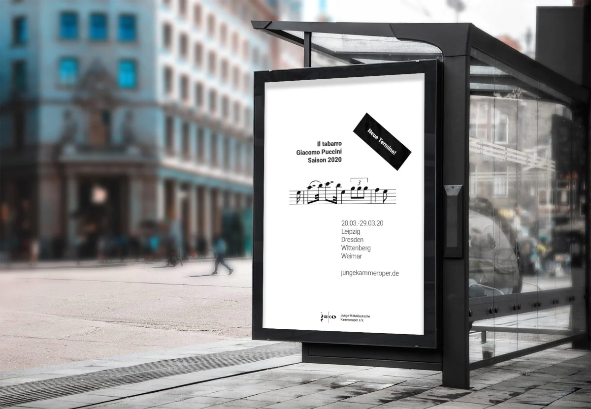 Billboard mockup for an opera production of puccini’s Il tabarro by Junge Mitteldeutsche Kammeroper e.V. (jmko)