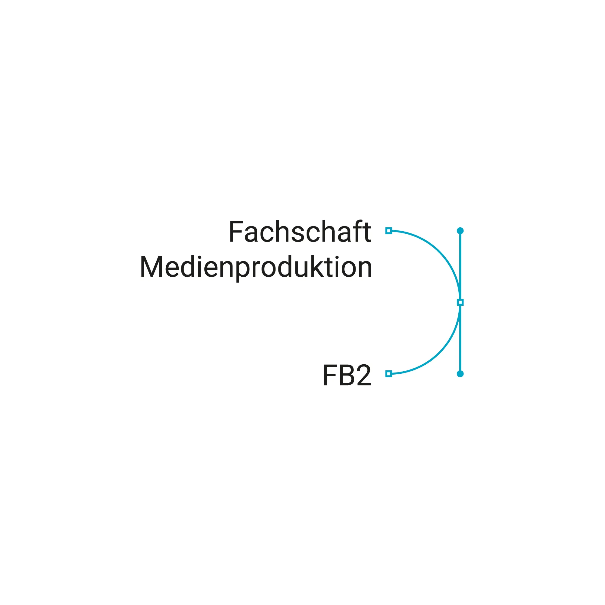 Logo der Fachschaft Medienproduktion (Fachbereich 2) an der Technischen Hochschule Ostwestfalen Lippe (TH OWL). Entwurf &ndash; ohne Platzierung durch die Fachschaft FB2 &ndash; von Conrad Dreyer